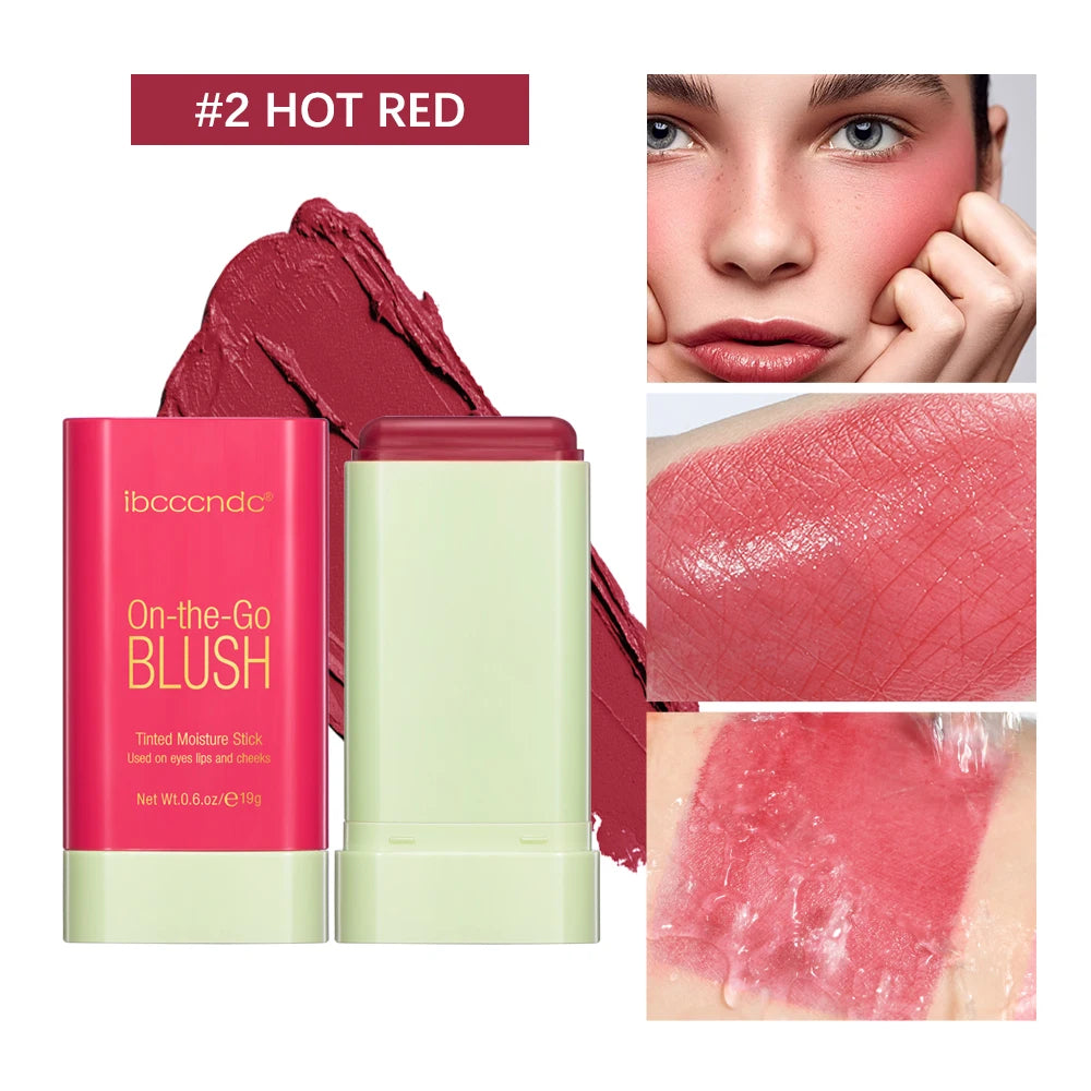 Make Up Functional Blush Stick Easy Color Rouge Blusher Cream Waterproof High Color Rendering Brightening Skin Tone Hot - 
