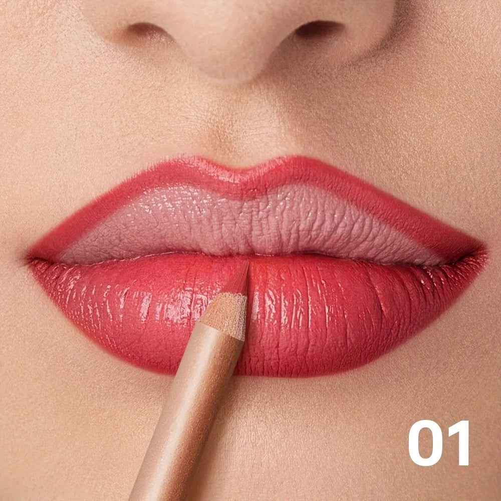 Matte Nude Lip Liner Pigmentation Long-Lasting Waterproof /Pencil Formula, Lip Pencil for Precise Lip Line, Lip Glossy Eff...