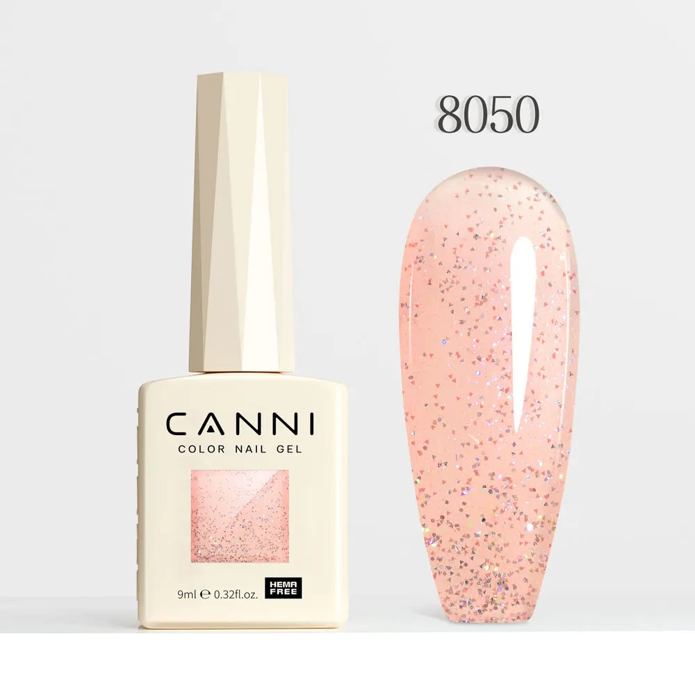 #8013 CANNI Nail Gel Polish Hema Free Super Glossy Glitter Cat Eye Gel Diamond Top Coat Semi Permanent Soak Off UV LED Varnish Aurora Glow Avenue
