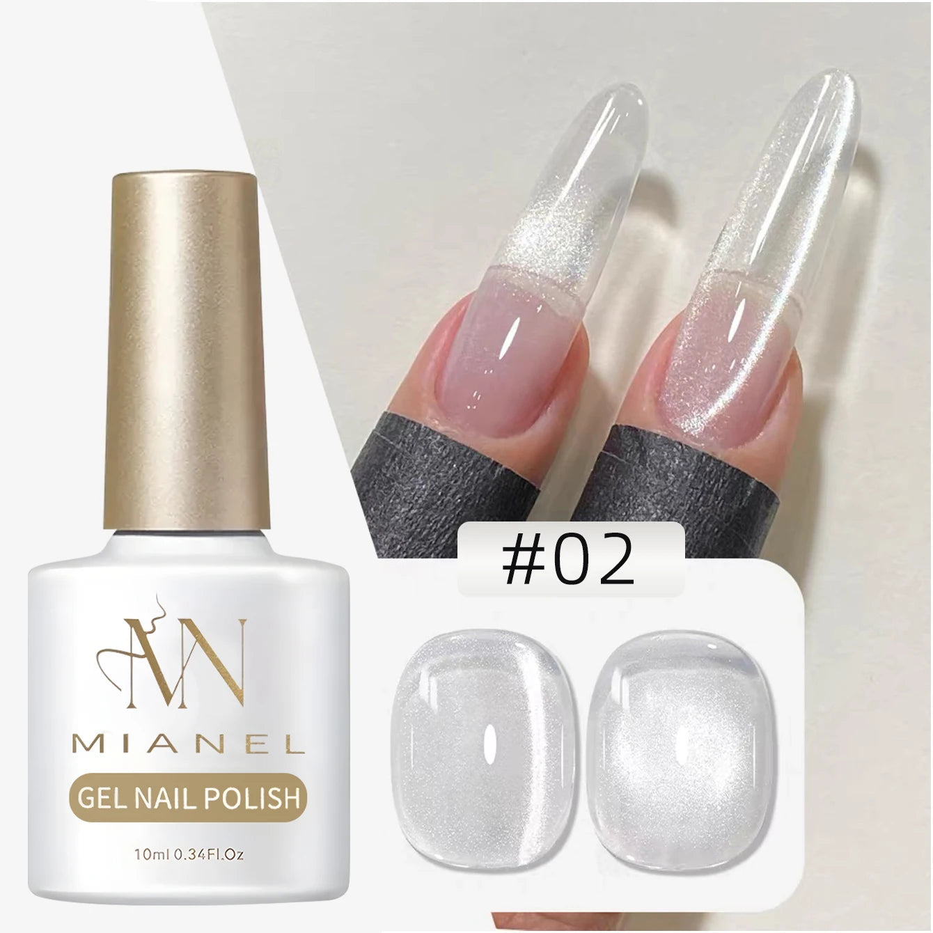 MIANEL 1-6pcs 12ML Christmas Nails Galaxy White Glass Bead Cat Eye Gel Nail Polish Super White Nails Nail Art Nail Supplie...