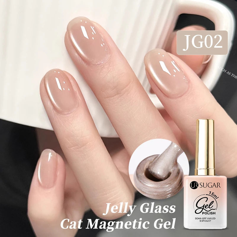 UR SUGAR 15ml Water Cat Magnetic Gel Nail Polish Ultra Glass Colorful Semi Permanent Soak Off UV Gel Nail Art Manicure Varnishes 60854-2
