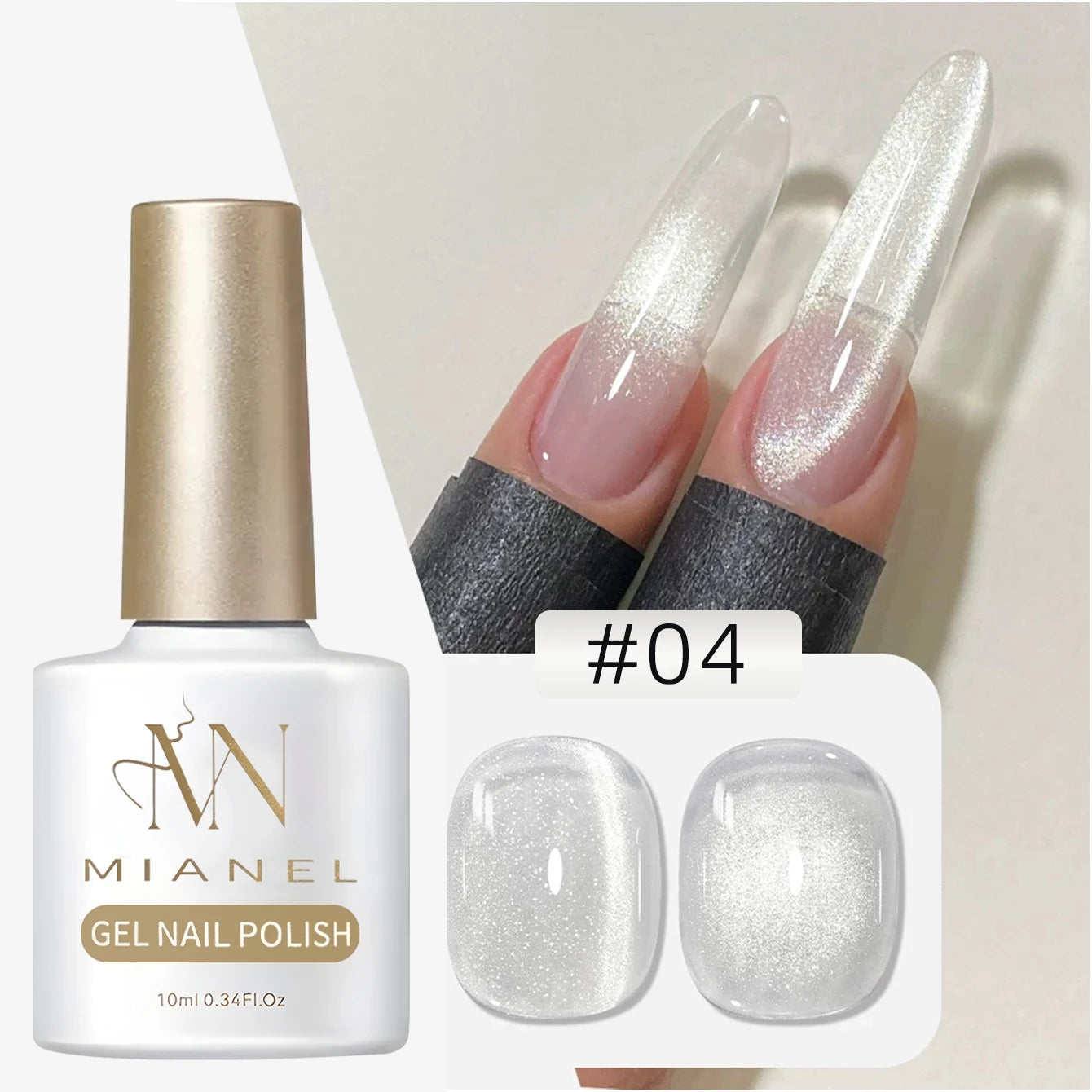 MIANEL 1-6pcs 12ML Christmas Nails Galaxy White Glass Bead Cat Eye Gel Nail Polish Super White Nails Nail Art Nail Supplies 93Abaijinglingmaoy04