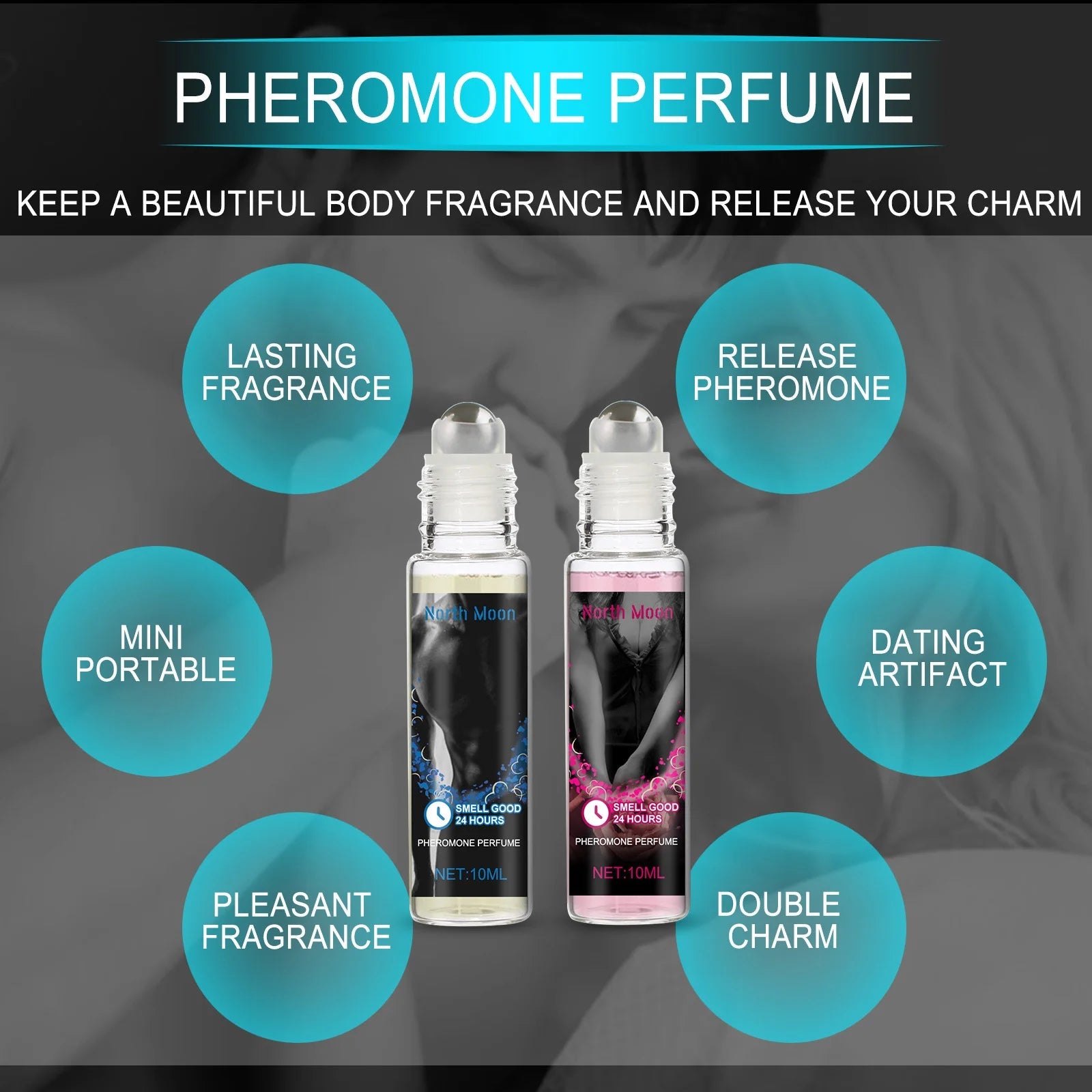 Roll on Pheromone Perfume Intimate Partner Flirting Seduction Erotic Perfume Sexy Fragrance Attract Men Women Body Scent P...