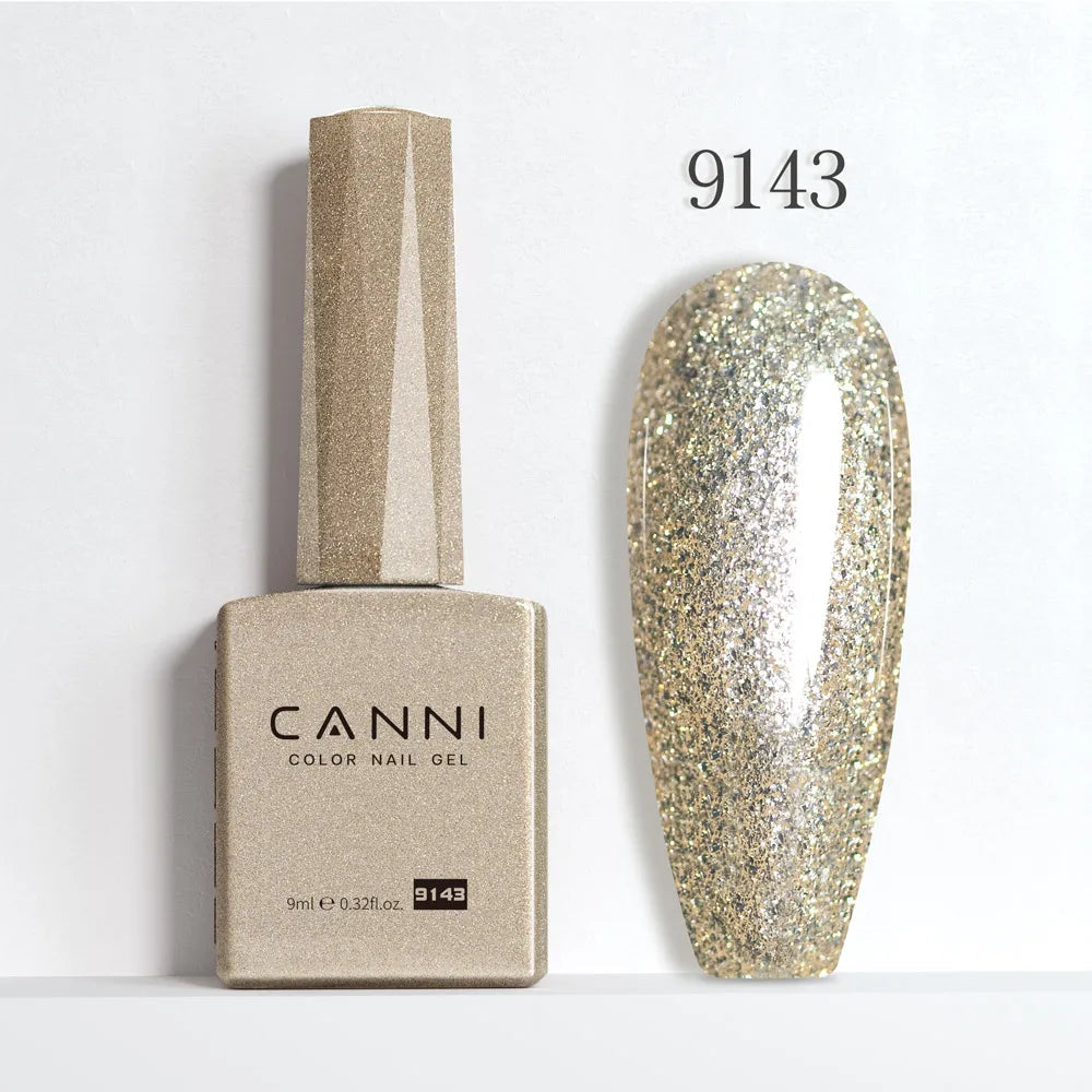 #8013 CANNI Nail Gel Polish Hema Free Super Glossy Glitter Cat Eye Gel Diamond Top Coat Semi Permanent Soak Off UV LED Varnish Aurora Glow Avenue