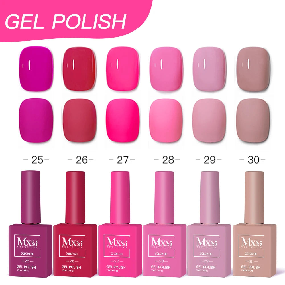 Mxsi 60 Colors Nail Gel Polish 15ml Vernis Semi Permanent Nail Art Manicure Soak Off DIY LED UV Gel Nails Polish Nail Supp...