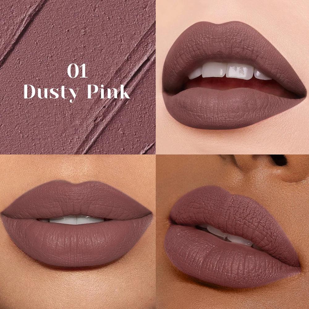 1 pc Stay flawless all day with a smudge-proof, water-resistant matte nude lipstick that won’t fade or transfer. 01 - 