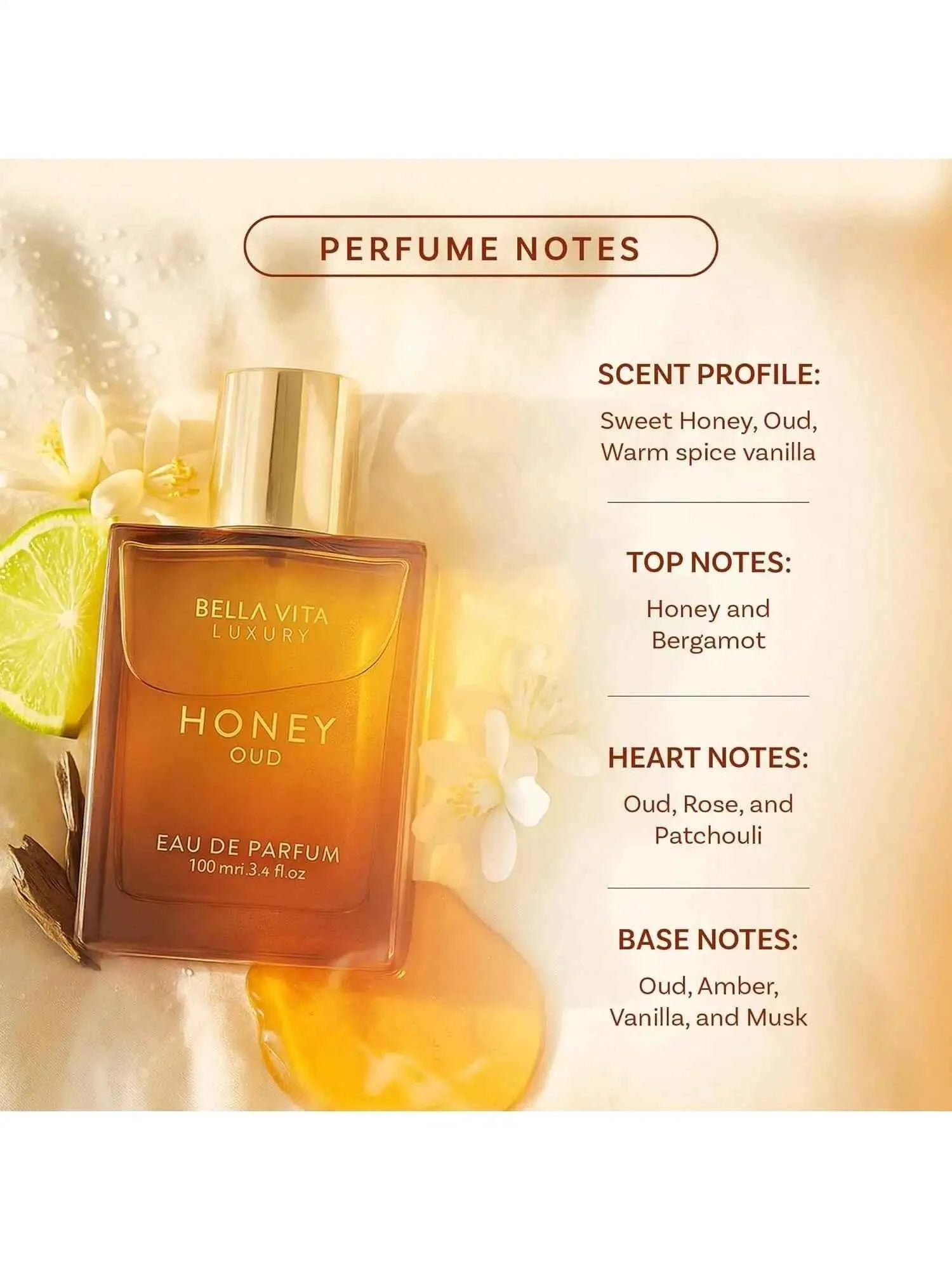 Bella Vita Luxury Honey Oud Eau De Parfum 3.4oz-New Fragrances Perfect For Holiday Outings And Gifts