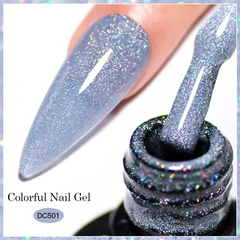 Mtssii 7ml Red Glitter Gel Nail Polish Sequins Shiny Manicure Semi Permanent Base Top Coat Soak Off LED UV Nail Art Gel Varnish Q52466-9