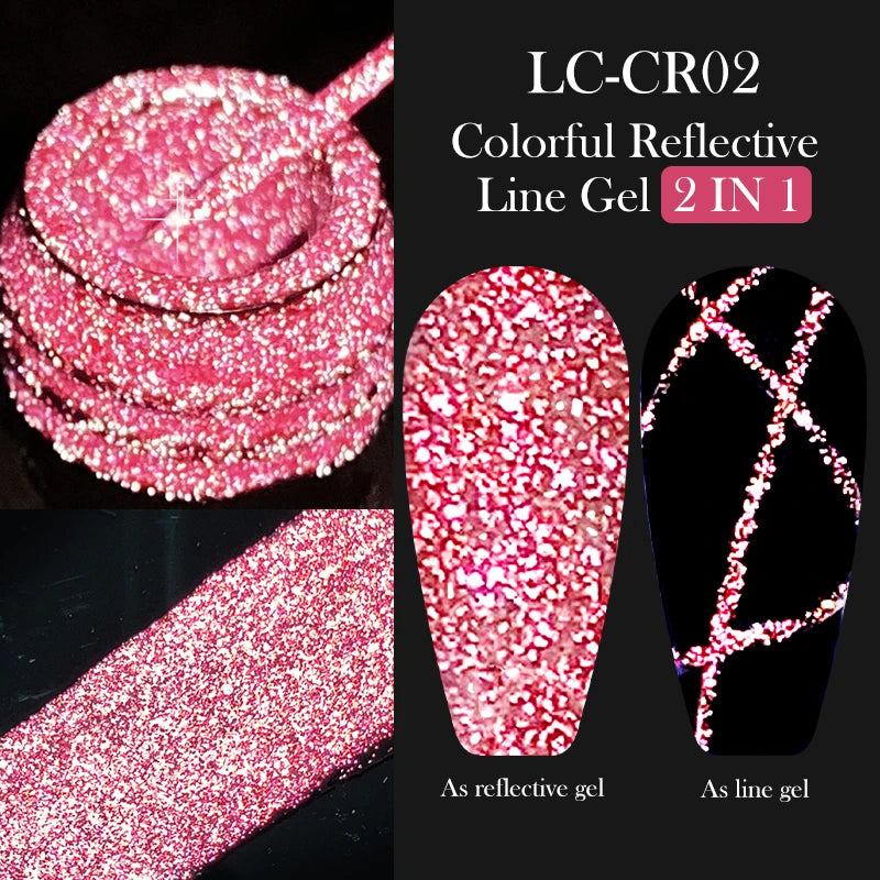 LILYCUTE 5ML Metallic Painting Liner Gel Nail Polish Super Bright Gold Silver Mirror Drawing Gel Semi Permanent Line Frenc...