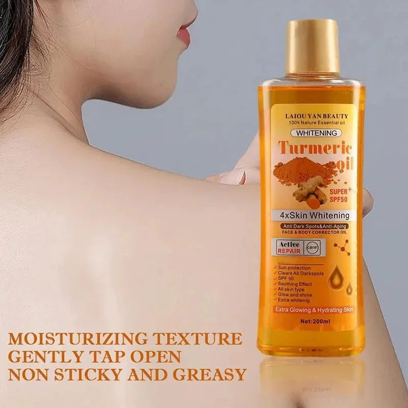 1/2PCS 200ml Turmeric Essential Oil Ginger Deep Hydration Moisturizer Nourishing Smoothing Face Serum Oil Moisturizer Skin...