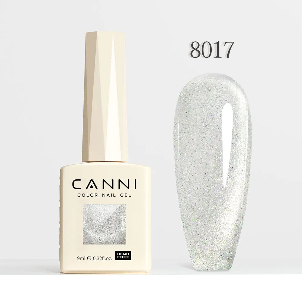 #8013 CANNI Nail Gel Polish Hema Free Super Glossy Glitter Cat Eye Gel Diamond Top Coat Semi Permanent Soak Off UV LED Varnish Aurora Glow Avenue