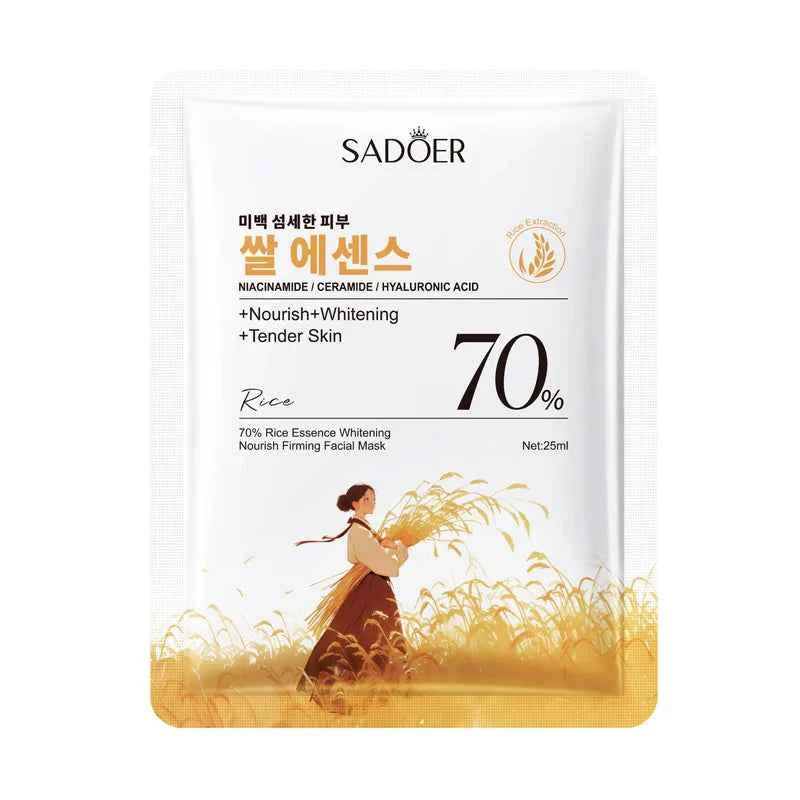 1/5/10PCS Rice Essence Face Sheet Mask,Niacinamide Hyaluronic Acid Hydrating Nourishing Brightening Tender Skin,Korean Ski...