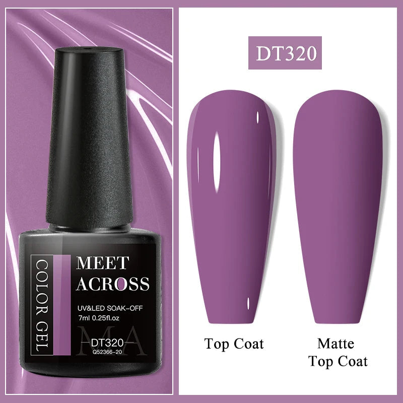 MEET ACROSS 7ml Popular Series Nail Gel Polish 140 Colors Soak Off UV/LED Long Lasting Nail Art Gel Varnish for Manicure N...