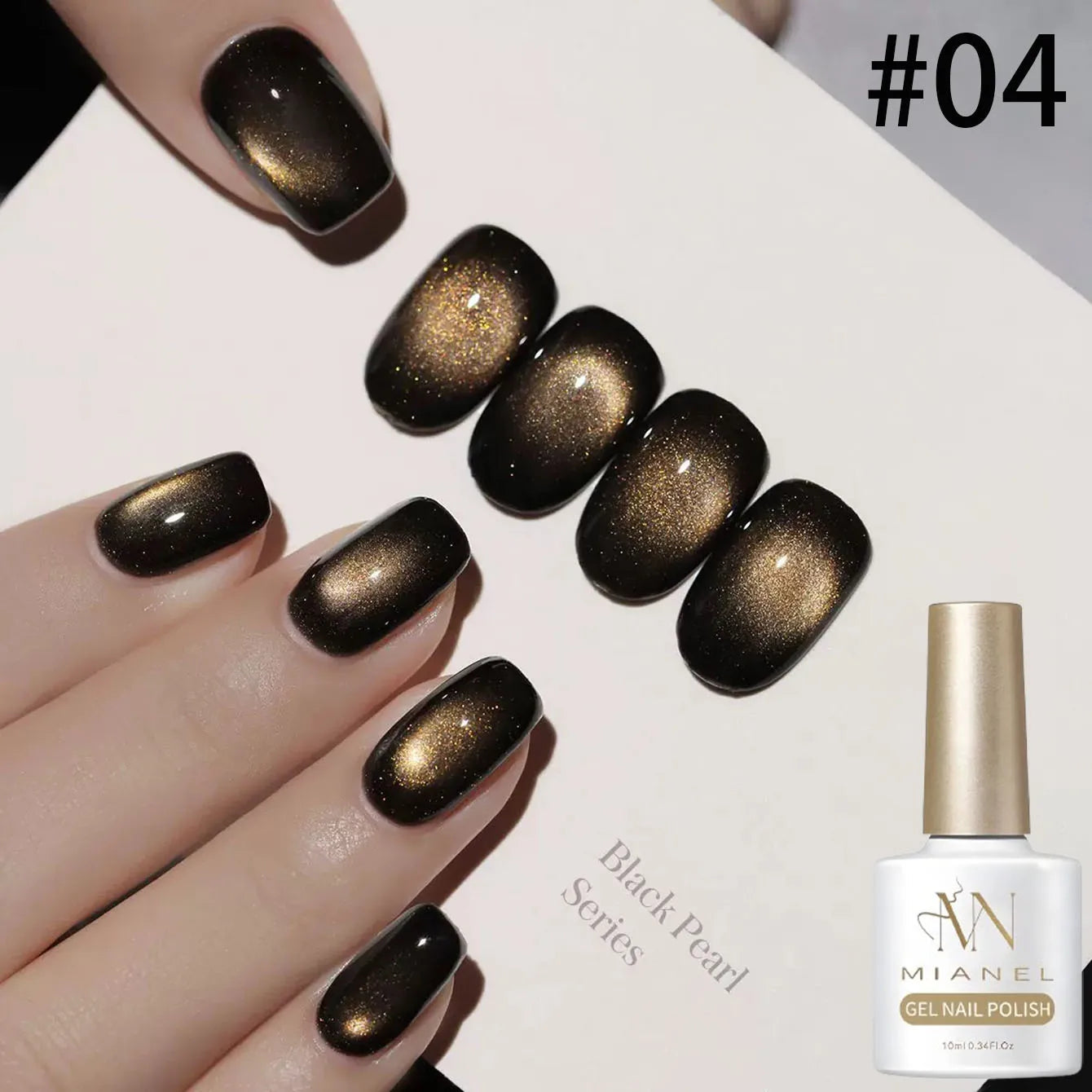 MIANEL 1-6pcs 12ML Christmas Nails Galaxy White Glass Bead Cat Eye Gel Nail Polish Super White Nails Nail Art Nail Supplies 93Ayiyanlunx04