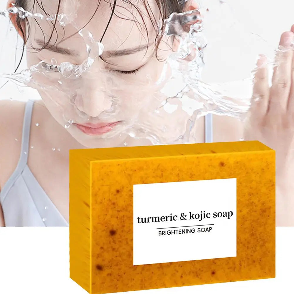 100g Turmeric Hand Made Soap, Lemon Kojic Acid Soap, Shower and Facial Soap  Deep Cleaning For Face Body Skin Care Aurora Glow Avenue