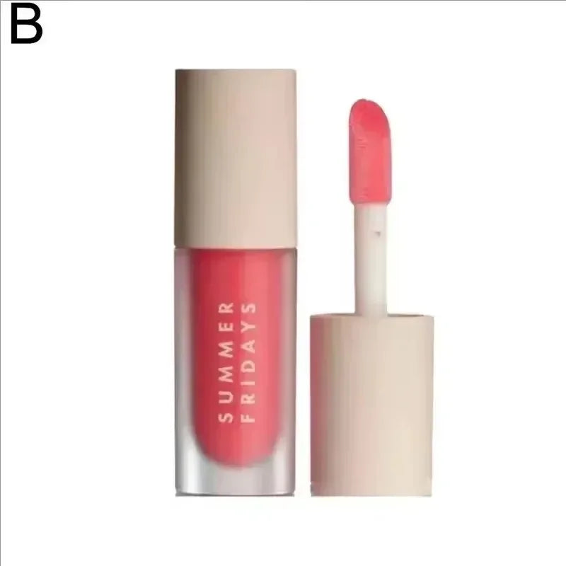 Summer Friday's Vanilla Beige Lip Balm Moisturizing Transparent Lipstick Set Smooth Soft Tube Mirror Lip Gloss Lip Blum Makeup Pink cloud