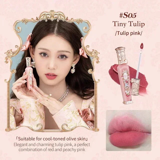 Flower Knows Strawberry Rococo Series Cloud Lip Cream Lip Gloss Long Lasting Velvet Lip Tint Lipstick for Women Cosmetic S05