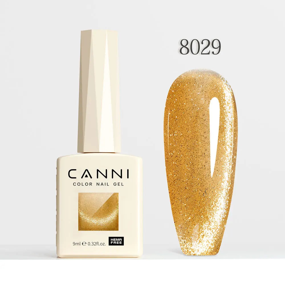 #8013 CANNI Nail Gel Polish Hema Free Super Glossy Glitter Cat Eye Gel Diamond Top Coat Semi Permanent Soak Off UV LED Varnish Aurora Glow Avenue