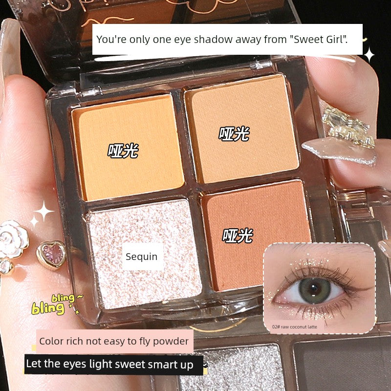 Wake up at Home, Daydreaming, Four Color Eyeshadow Palette Smoked, Pink Brown Earth Color, Everyday Joker Beginner