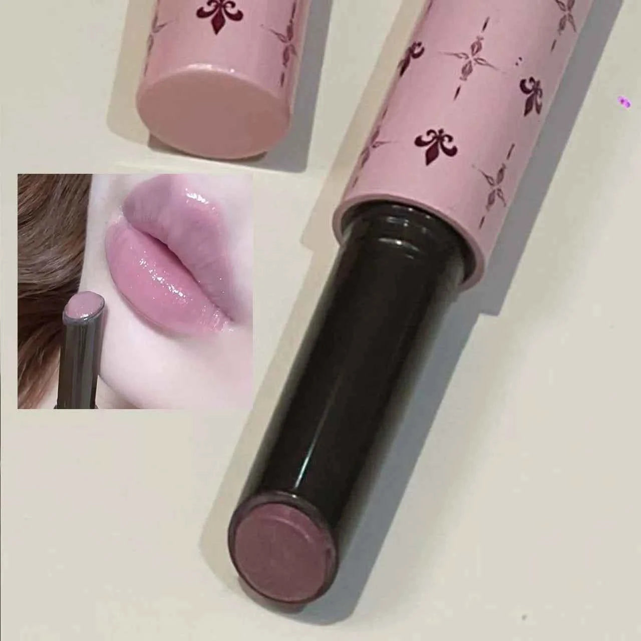 Very Beautiful Gray Purple Shimmering Glass Jelly Moisturizing Lipstick Lasting Non Stick Mirror Gloss Lipstick Lip Gloss ...