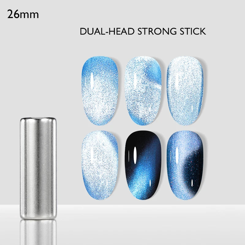 MEET ACROSS 7ml Porcelain White Cat Eye Gel Polish Holographic Glitter Magnetic Galactic Effect Gel Nail Polish Soak Off UV Gel Q57429-1