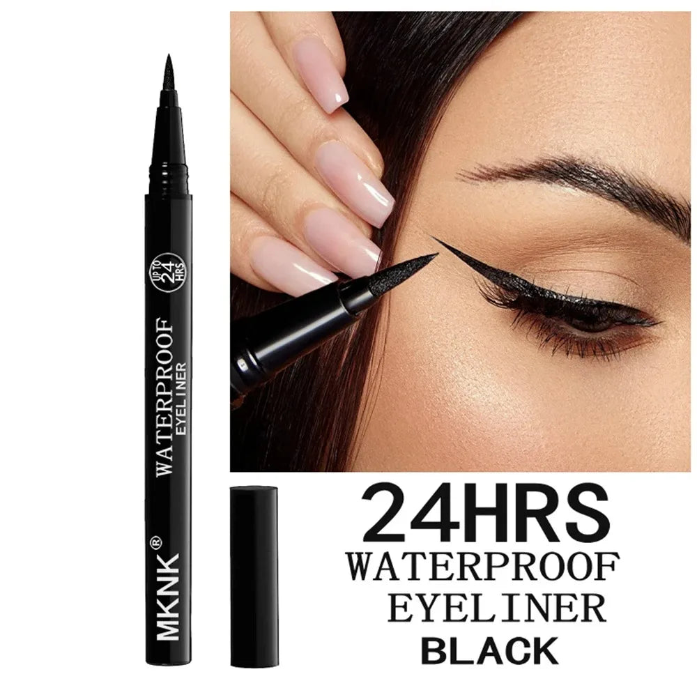 1/2 PCS Black Quick-Dry Eyeliner Pencil - 24H Lasting Smooth Matte Waterproof Anti-Smudge Liquid Eyeliner Makeup for Eyes Aurora Glow Avenue