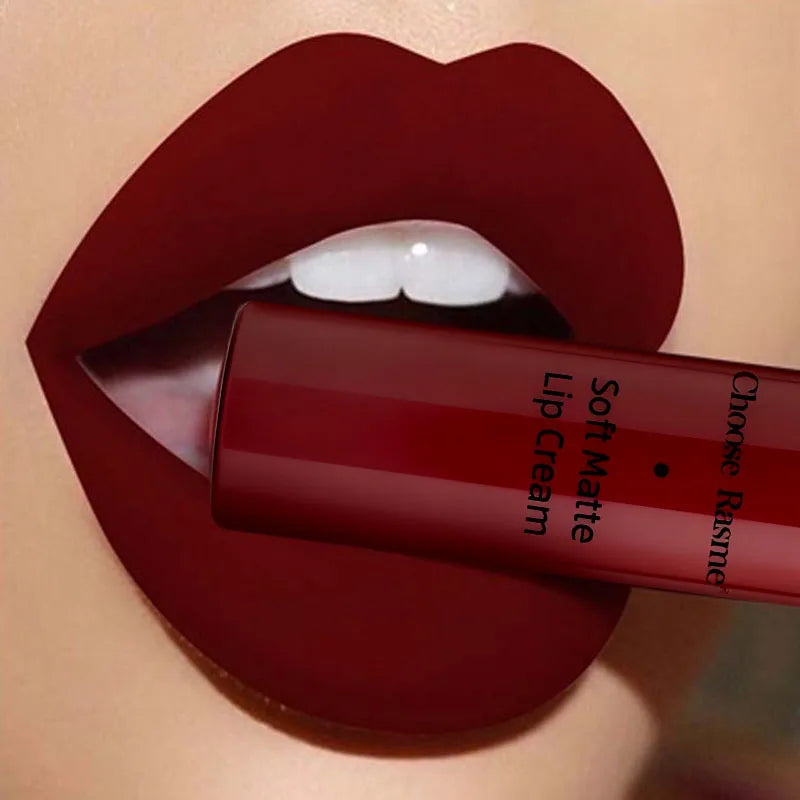 QIBEST Sexy Matte Velvet Liquid Lipstick Velvet Lip Gloss Tint Tube Matte Nude Pigment Red Black Makeup Cosmetics Lipstick...