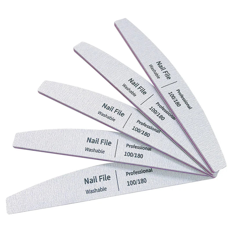 Nail File 100 to 180 Professional Tools Emery for Manicure Lime 240 Sandpaper Gel Polishing Files for Nails Buffers Set Po...