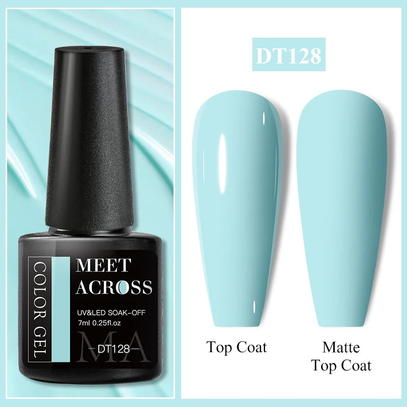 MEET ACROSS 7ml Popular Series Nail Gel Polish 140 Colors Soak Off UV/LED Long Lasting Nail Art Gel Varnish for Manicure N...