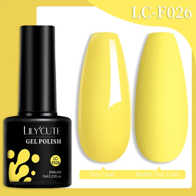 LILYCUTE 7ML Colorful Gel Nail Polish 129 Colors Long Lasting For Manicure Semi Permanent Base Top Coat Nail Art UV Gel Va...