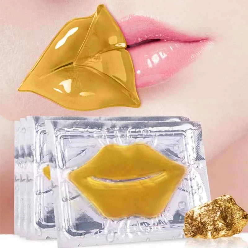 5pcs Crystal Collagen Lip Mask Lips Plumper Pink Lip Patches Moisture Nourishing Essence Korean Cosmetics Skin Care for Beauty Gold