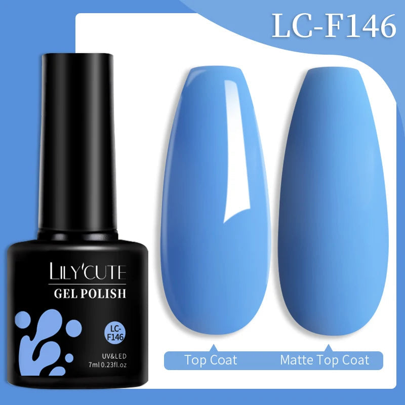 LILYCUTE 7ML Colorful Gel Nail Polish 129 Colors Long Lasting For Manicure Semi Permanent Base Top Coat Nail Art UV Gel Va...