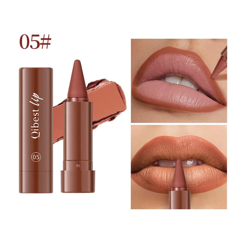 Tapered Lip Liner Pencil Set Matte Red Brown Velvet Lipstick Lasting Waterproof Non Sticky Contouring Tint Lipliner Lip Makeup 05