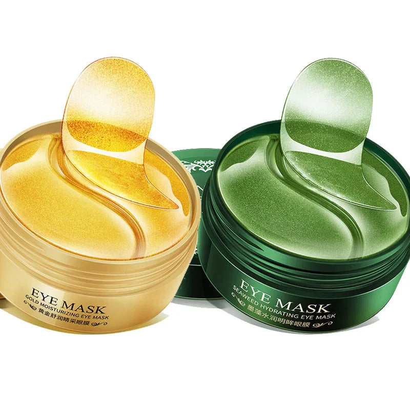 120pcs/2box Seaweed 24K Golden Collagen Eye Mask Anti Dark Circles Eye Bag Remover Moisturizing Anti-aging Eye Patches Ski...