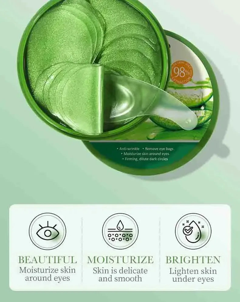 60pcs Aloe Vera Collagen Eye Mask Anti Dark Circles Eyes Bags Moisturizing Anti-Wrinkles Eye Patches Eyes Skin Care Produc...