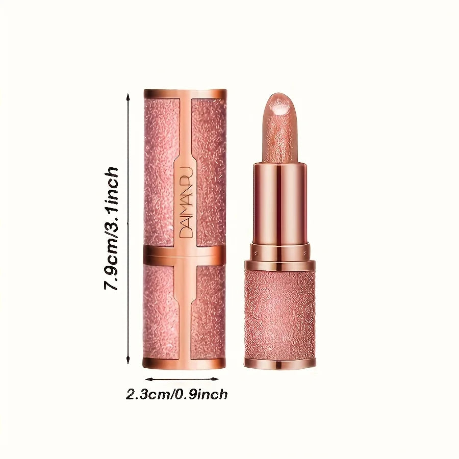 Rose smoke powder, bright starry sky, glossy velvet texture, durable, make your lips shiny, waterproof, anti-fouling. - 