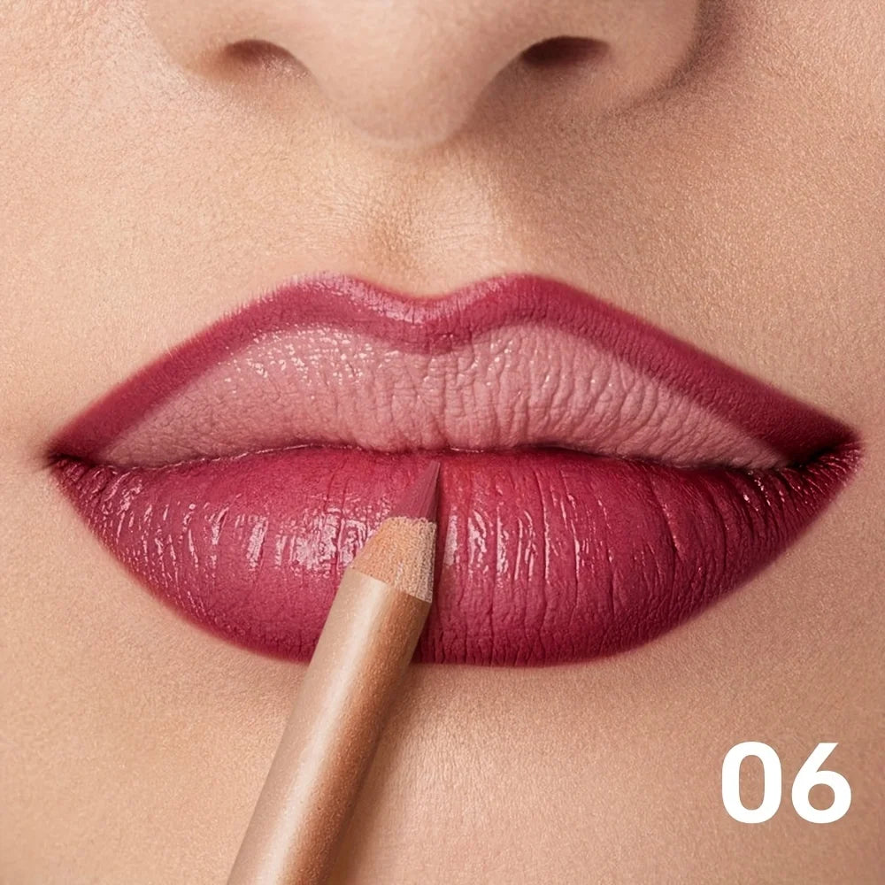 Matte Nude Lip Liner Pigmentation Long-Lasting Waterproof /Pencil Formula, Lip Pencil for Precise Lip Line, Lip Glossy Eff...