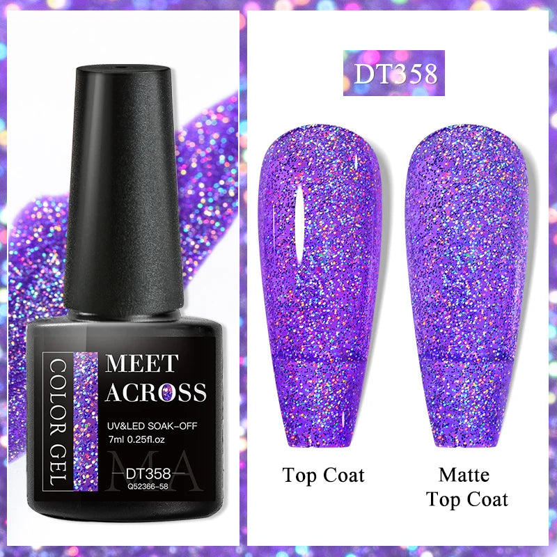 MEET ACROSS 7ml Popular Series Nail Gel Polish 140 Colors Soak Off UV/LED Long Lasting Nail Art Gel Varnish for Manicure N...