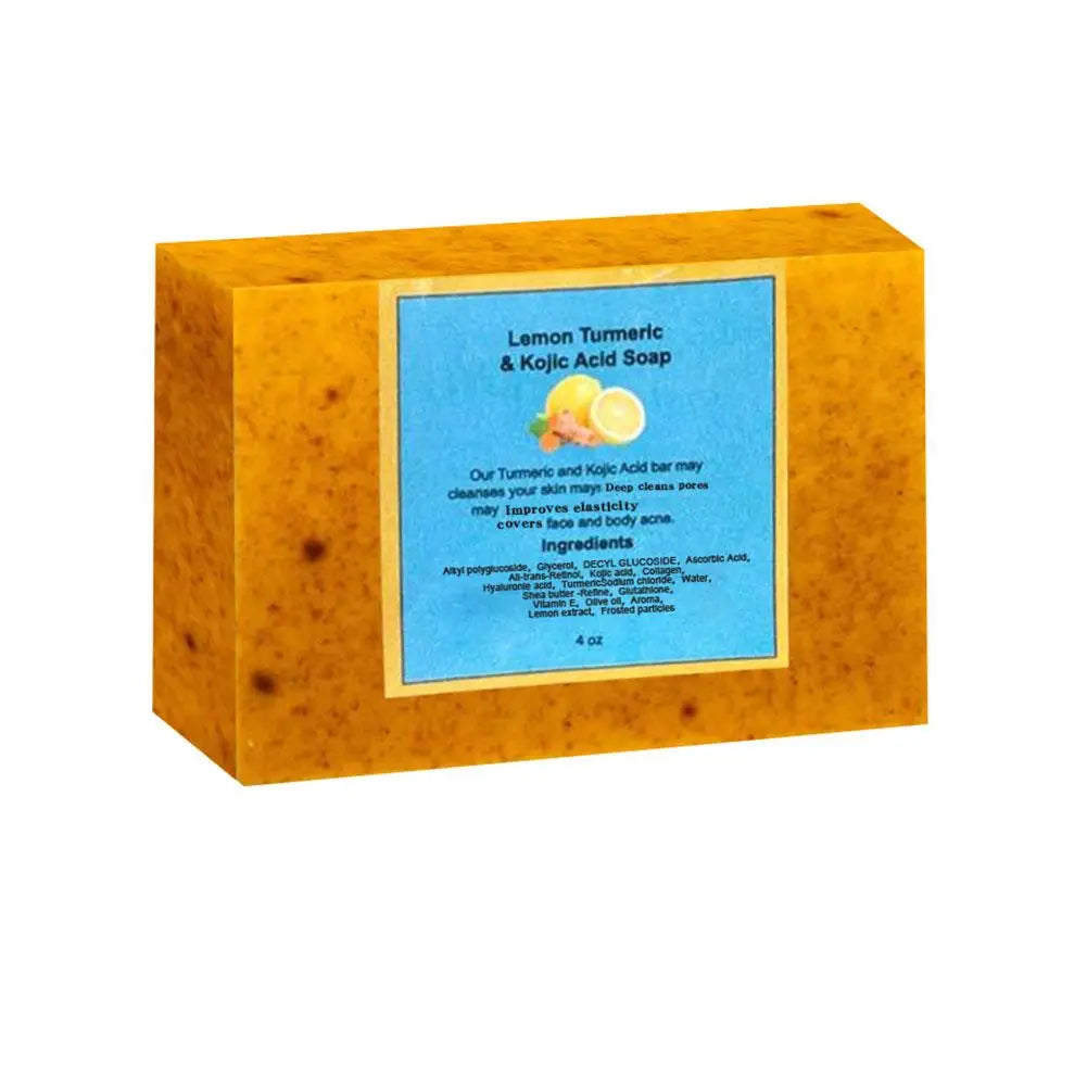 100g Turmeric Hand Made Soap, Lemon Kojic Acid Soap, Shower and Facial Soap  Deep Cleaning For Face Body Skin Care Aurora Glow Avenue