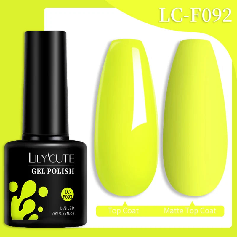 LILYCUTE 7ML Colorful Gel Nail Polish 129 Colors Long Lasting For Manicure Semi Permanent Base Top Coat Nail Art UV Gel Va...