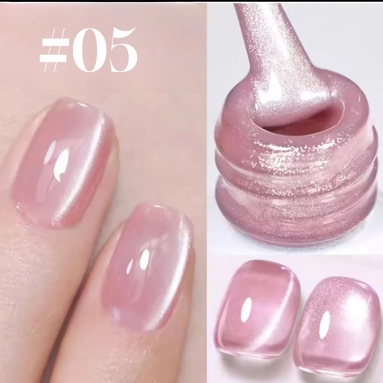 MIANEL 1-6pcs 12ML Christmas Nails Galaxy White Glass Bead Cat Eye Gel Nail Polish Super White Nails Nail Art Nail Supplies bingqingmaoy05