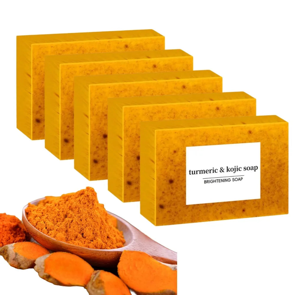 100g Turmeric Hand Made Soap, Lemon Kojic Acid Soap, Shower and Facial Soap body care 1/3/5pcs Aurora Glow Avenue
