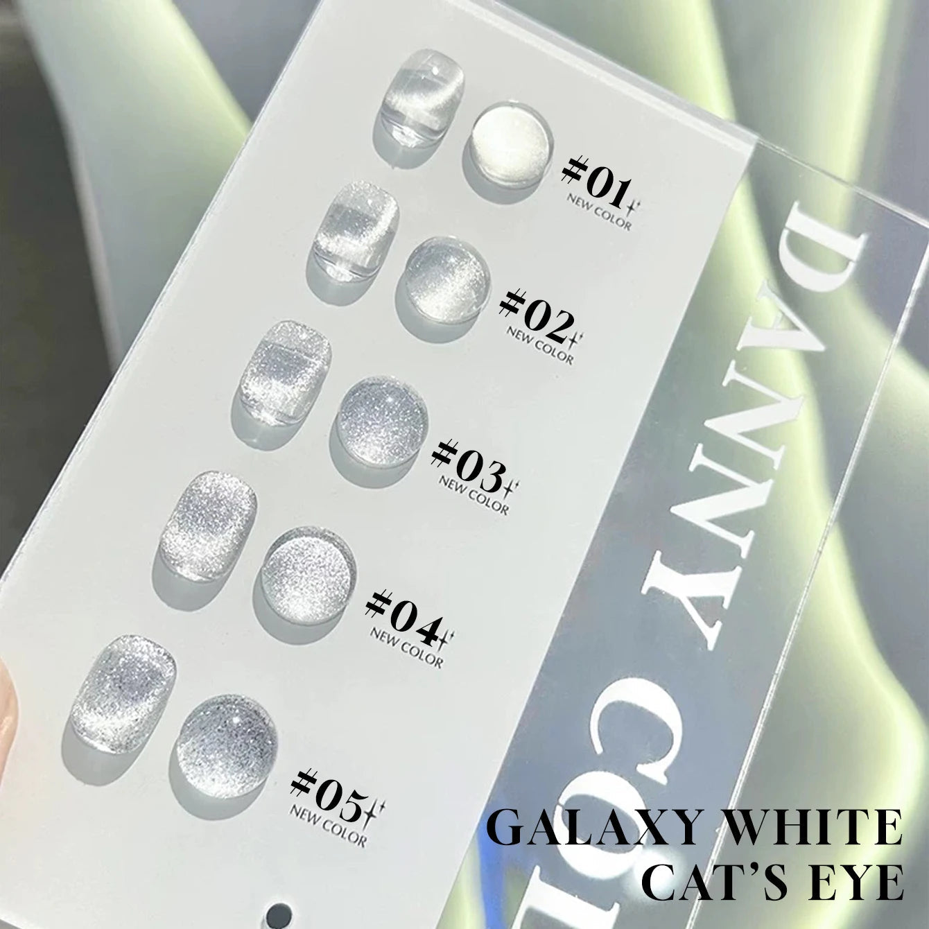 MIANEL 1-6pcs 12ML Christmas Nails Galaxy White Glass Bead Cat Eye Gel Nail Polish Super White Nails Nail Art Nail Supplies