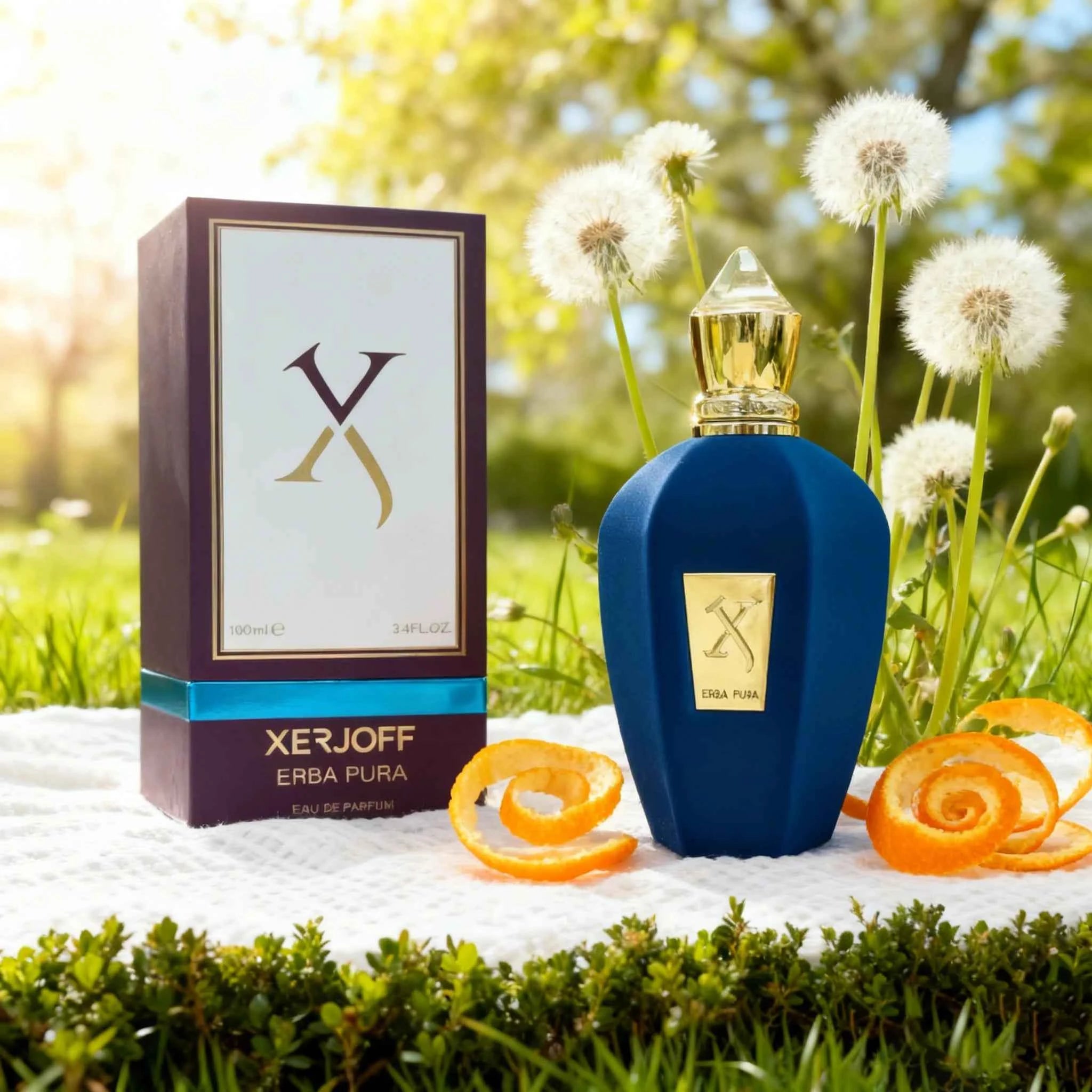 XERJOFF ERBA PURA | Luxury blue green bottle perfume spray, delicate flower fragrance, lasting fragrance, men's and women'...