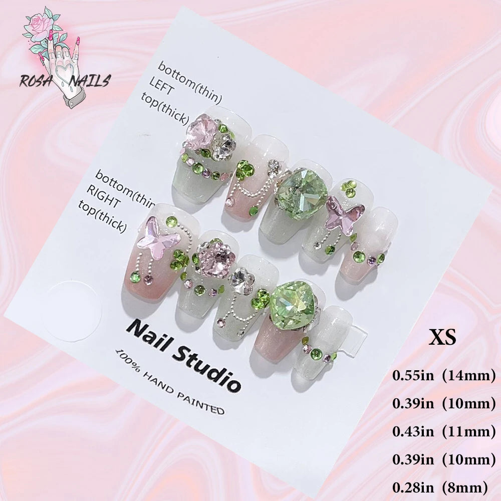 Silver Star Fake Nail Pressons Short Square Clear Rhinestones Punk Tip Saturn Stars False Tips Presson Y2k Black Press on ...