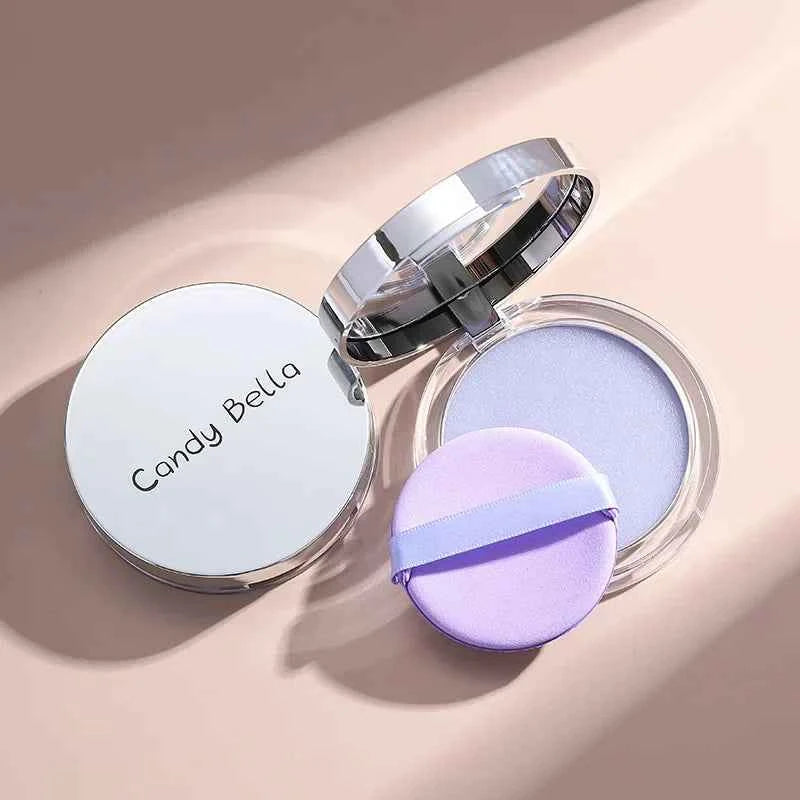 Matte Setting Powder Lasting Oil-control Purple Glitter Pressed Powder Brightening Face Powder Jelly Compact Foundation Ma...