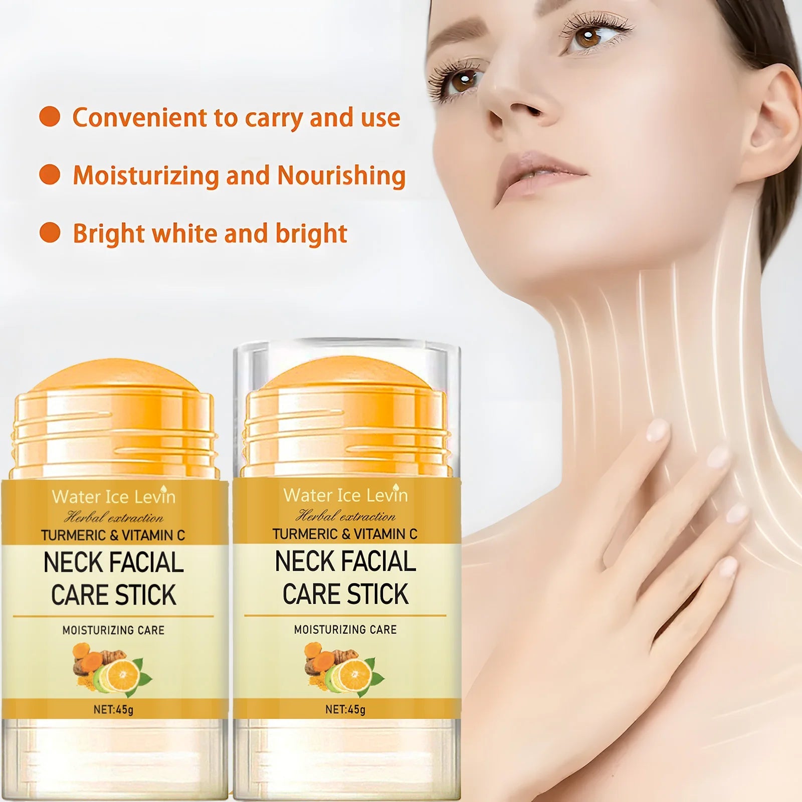 Turmeric&Vitamin C Neck Facia  Care Wrinkle Lines Lifting Whitening Tighten Double Chin Anti-age Rejuvenation Skin Care Pr...