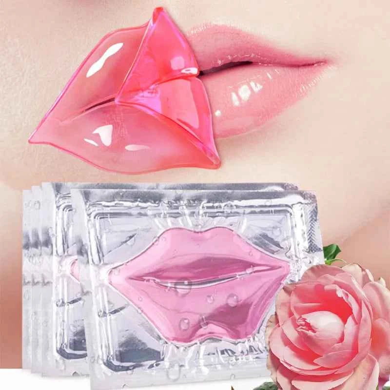 5pcs Crystal Collagen Lip Mask Lips Plumper Pink Lip Patches Moisture Nourishing Essence Korean Cosmetics Skin Care for Beauty Pink