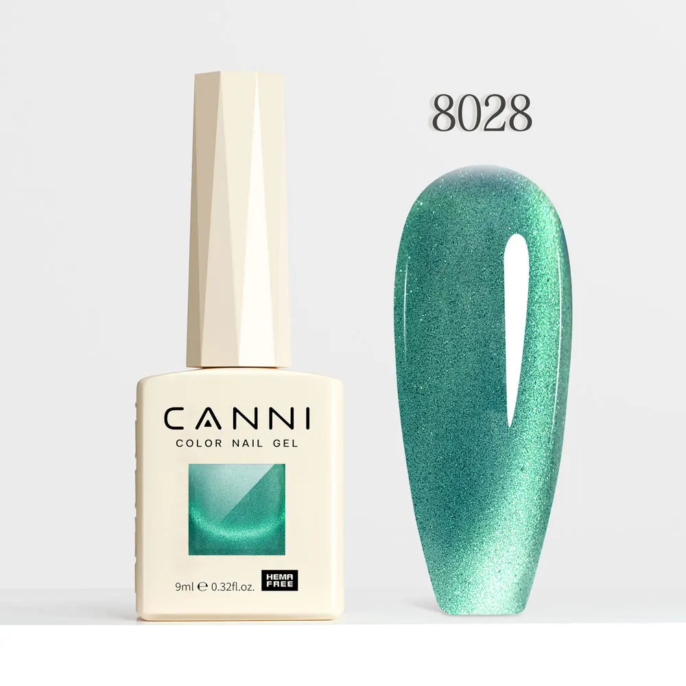 #8013 CANNI Nail Gel Polish Hema Free Super Glossy Glitter Cat Eye Gel Diamond Top Coat Semi Permanent Soak Off UV LED Varnish Aurora Glow Avenue