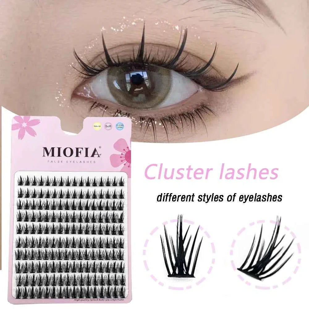 10 row anime lashes Cosplay lash natural wispy Natural Mink Eyelashes 3D individual manga eyelash clusters Makeup tools